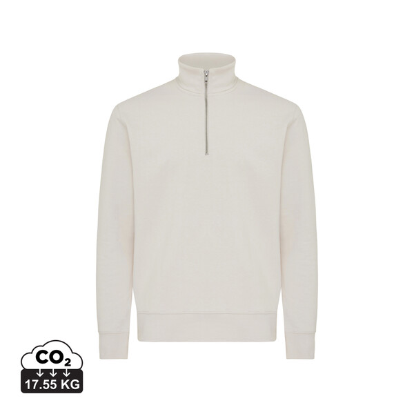 IQONIQ Elgon recycled cotton quarter zip sweater - Ivory White / M