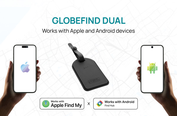 Globefind Dual RCS luggage tag with worldwide locating