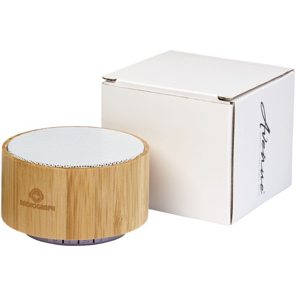 Haut-parleur Bluetooth® en bambou Cosmos - Naturel / Blanc