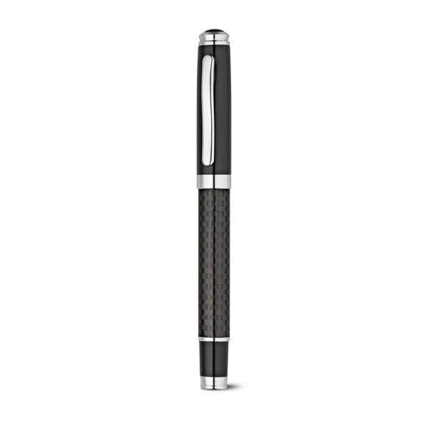 PS - CHESS. Roller pen and ball pen set in metal and carbon fibre with twist mechanism