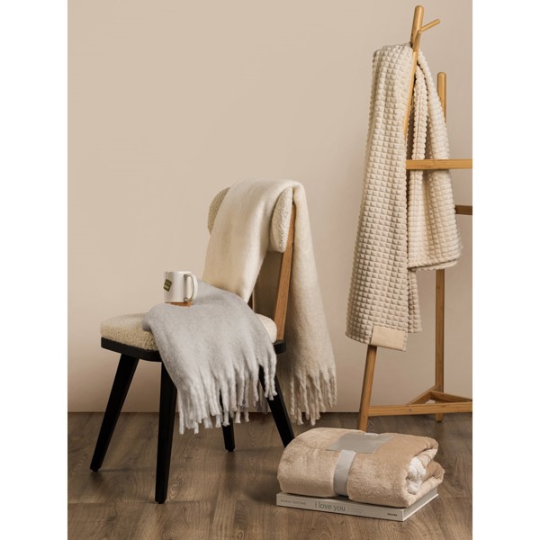 COMFY. Deka z recyklovaného polyesteru (100% rPET) (300 g/m²), s mohérovým omakem - Šedá