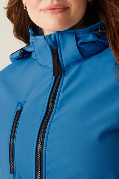 Women's Venturer 3 Layer Hooded Printable Softshell Jacket - Black / Black / 8 (XS)