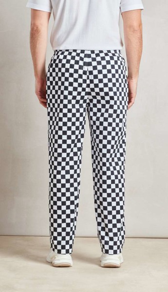 Chef's Pull-On Trousers - Black / White Check / 2XL