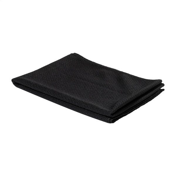 Športová fľaša z RPET s uterákom Fitmax - Black