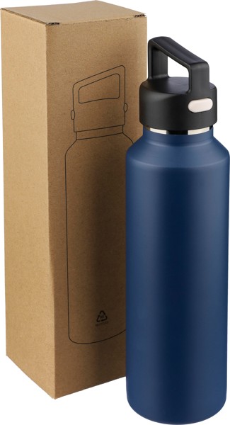 Gerecyclede roestvrijstalen dubbelwandige fles (600 ml) Mace - wit