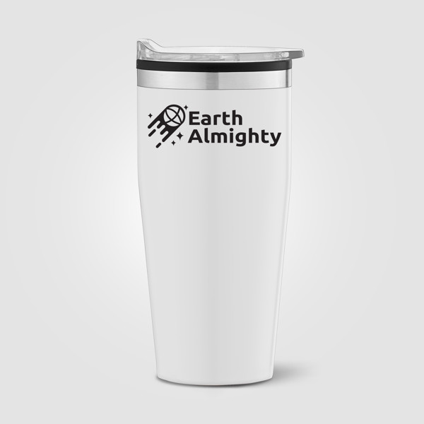 Jasper - Gobelet en acier inoxydable de 530 ml avec intérieur en plastique - Blanc / Sérigraphie