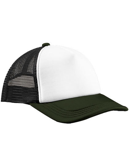 Retro 5 Panel Trucker - Black / Dark Olive / One Size