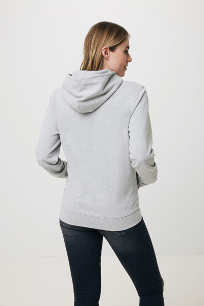 Sweat à capuche en coton recyclé et non teinté Iqoniq Torres - Heather Grey / L