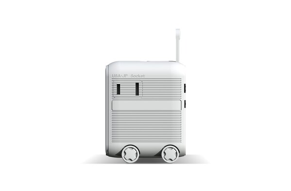 Chariot adaptateur universel GaN Xoopar Luggie pour voyages internationaux - Blanc