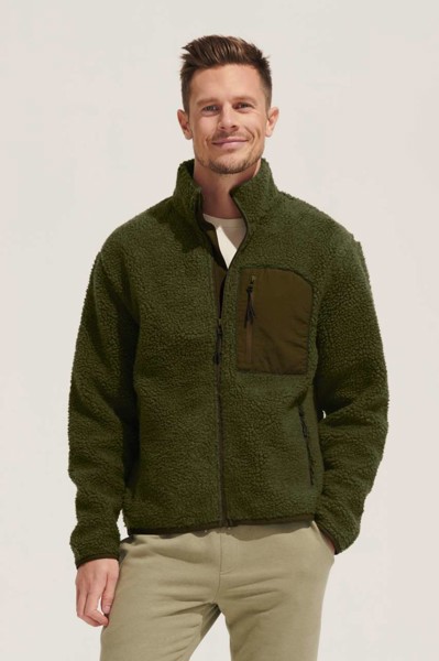 Sol's Fury - Unisex Sherpa Jacket - Shear Beige / Beige / XL
