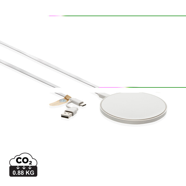 RCS standaard recycled plastic 10W draadloze lader - Wit