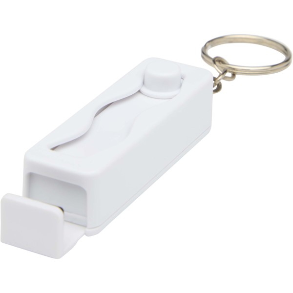 Aggia Telefonladestation aus recyceltem Kunststoff mit Fidget-Toy - weiss