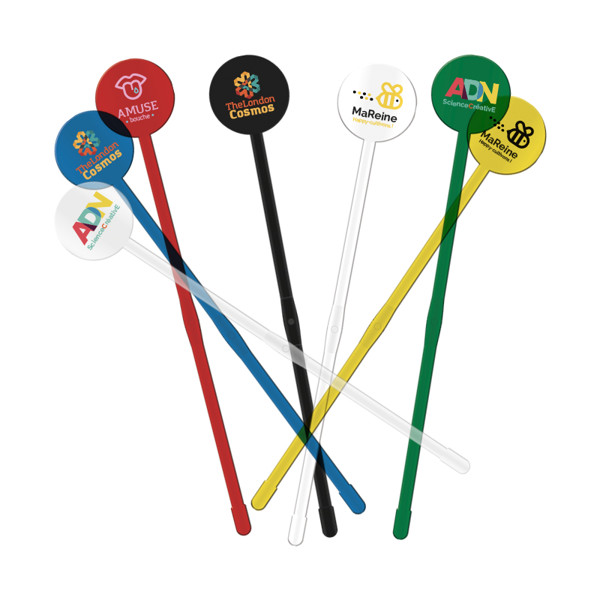 COCKTAIL STIRRER 190mm SPATULA END - Blanc opaque / 