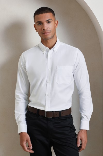 Men’S Long Sleeve Signature Oxford Shirt - White / 2XL/3XL