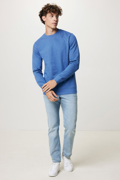Pull à col rond en coton recyclé non teinté IQONIQ Denali - Heather Blue / XXL