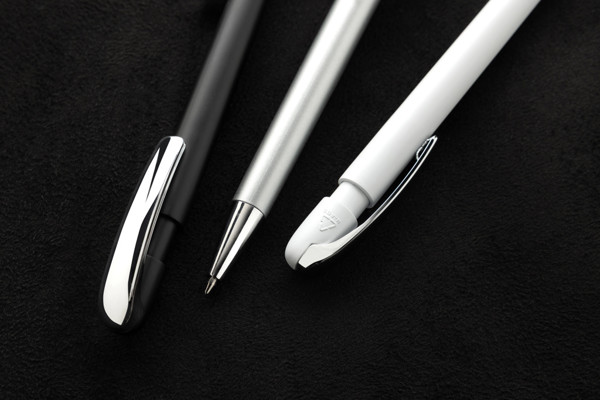 Glide GRS certified R-ABS Metal Clip Pen - White