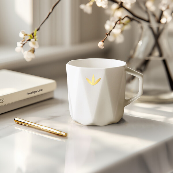 Prestižna skodelica Fine Bone China, premer 89 mm