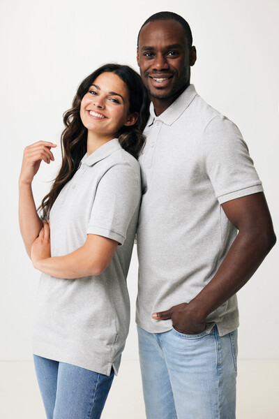Polo tričko IQONIQ Yosemite z recykl. bavlny - Heather Grey / L