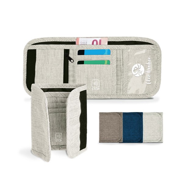 PORTE-MONNAIE PORTE-CARTE PORTE-FEUILLE DE VOYAGE - Gris