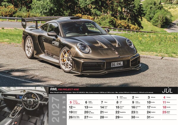 Nástenný Kalendár Fast Cars 2027