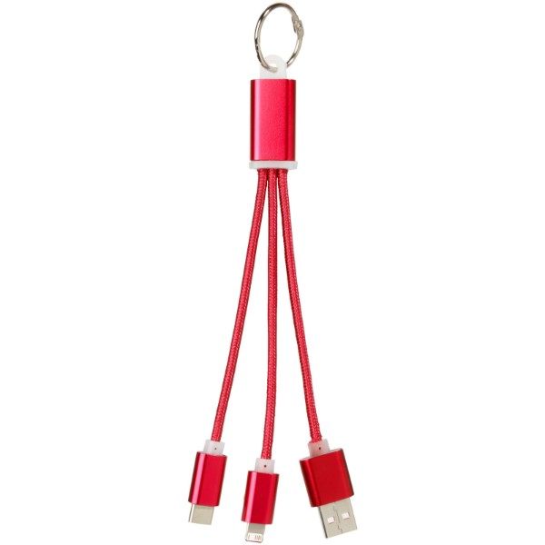 Cavo di ricarica 3 in 1 Metal con clip - Rosso