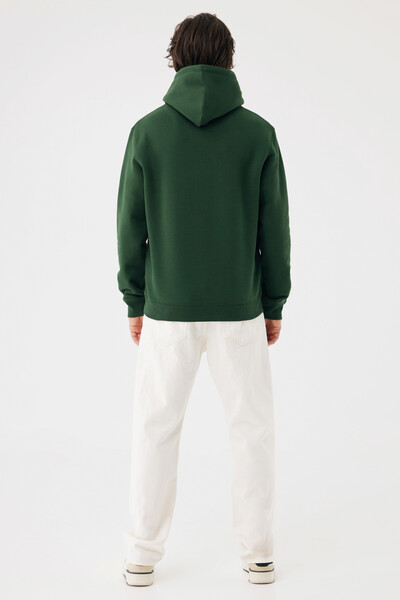 Mikina s kapucí IQONIQ Joshua z recyklované bavlny - Forest Green / XL