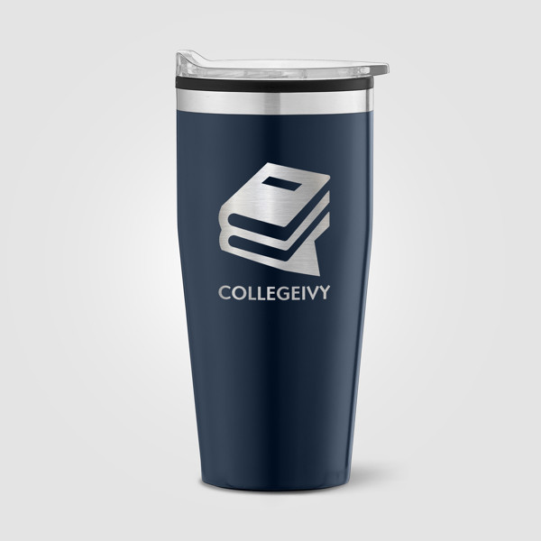 Jasper - Gobelet en acier inoxydable de 530 ml avec intérieur en plastique - Bleu marine / Laser