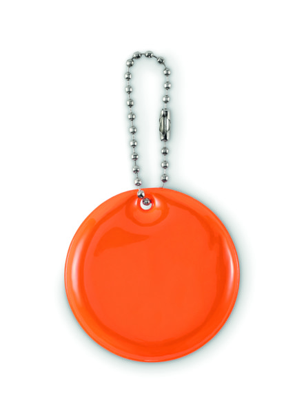 Round reflective keyring Grin - Neon Orange