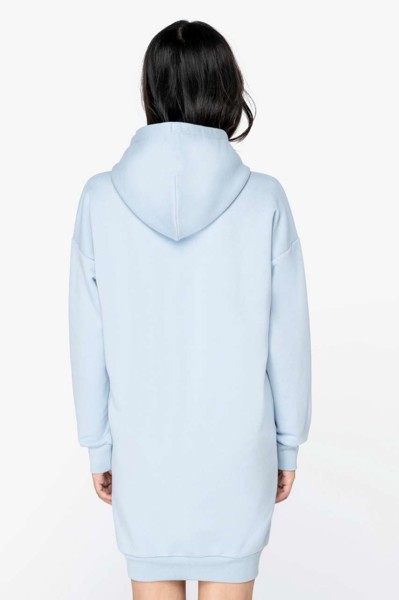 Ladies' Eco-Friendly Hooded Sweatshirt Dress - Aquamarine / XL