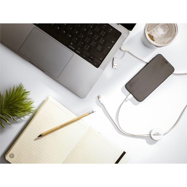 Charging Cable RCS Recycled ABS-TPE - White