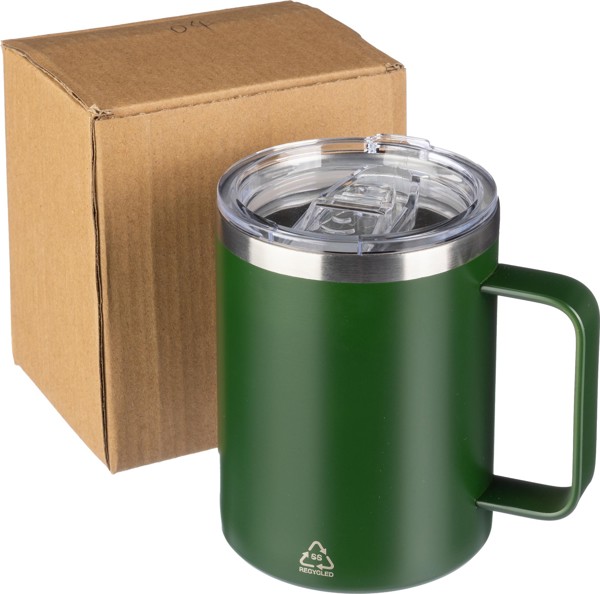 Caneca de parede dupla de aço inoxidável (300 ml) Renate - branco