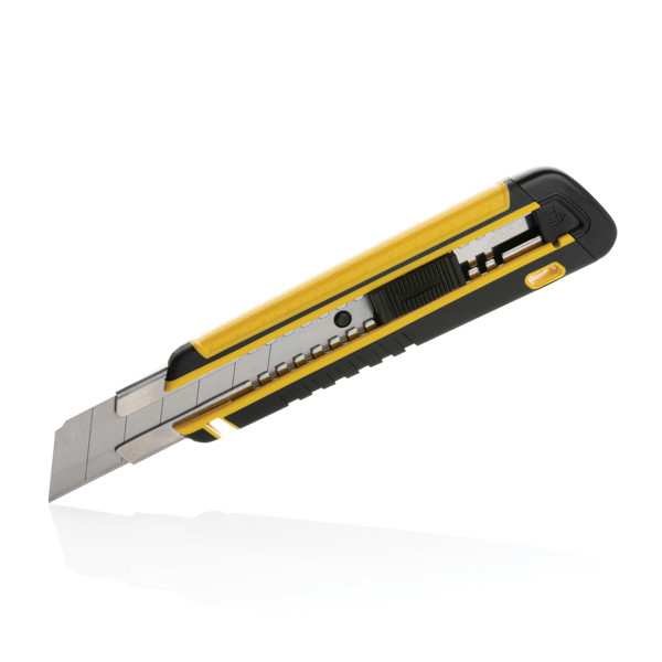 Refillable RCS rplastic heavy duty snap-off knife soft grip - Yellow