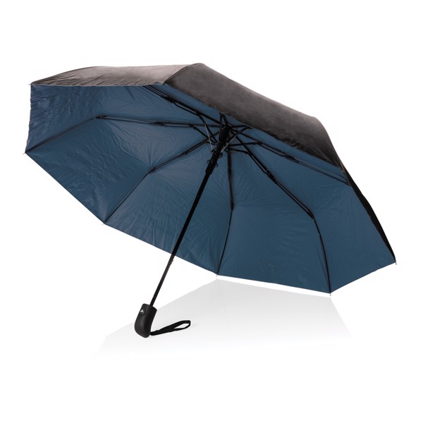 21" Impact AWARE™ RPET 190T Pongee dual colour mini umbrella - Blue