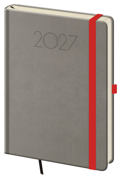Denní diář New Praga 2027, A5 - šedá