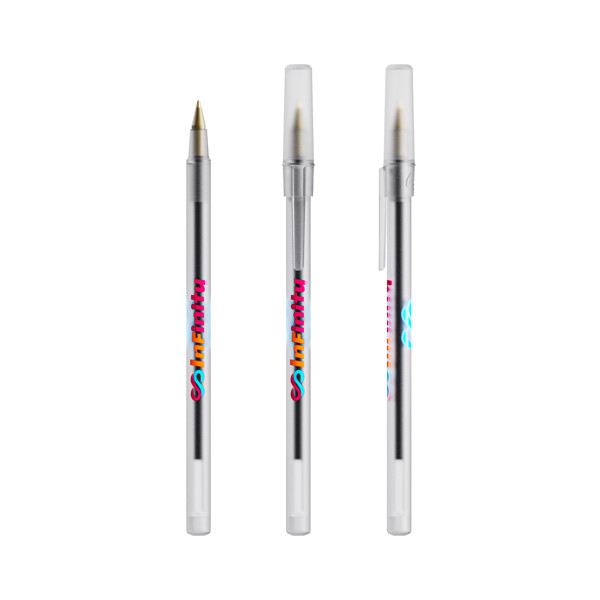 Stylo-bille BIC® Round Stic - Blanc Frost