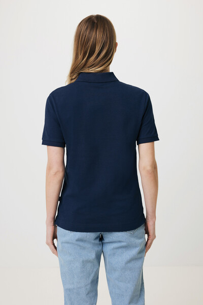 Polo en coton piqué et recyclé Iqoniq Yosemite - Bleu Marine / L