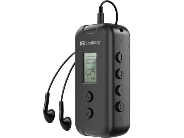 Sandberg pocket FM radio, AAA battery powered, display