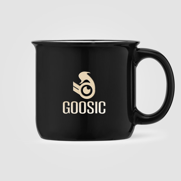 Adventure - 445 ml Ceramic Campfire Mug - Black / Silkscreen