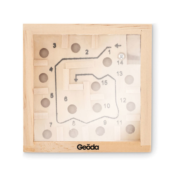 Zuky labyrinth game, pine wood, 90x90 mm