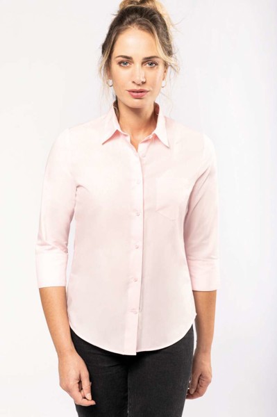 Ladies' 3/4 Sleeved Shirt - Bright Turquoise / S