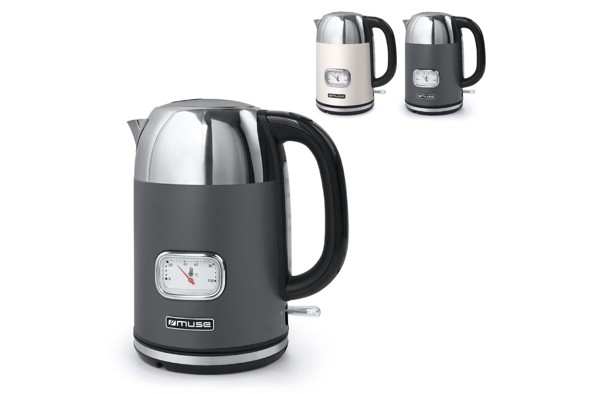 Grelnik vode Muse retro design, 1,7 l - Temno siva