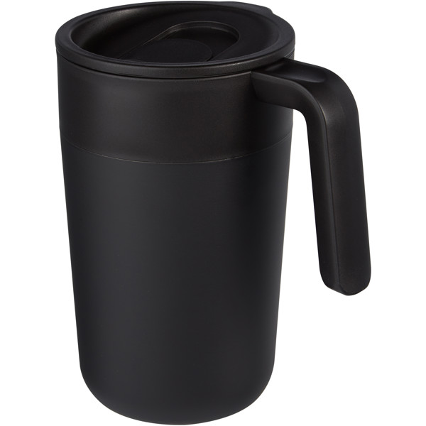 Nordia 400 ml double-wall recycled mug - Black