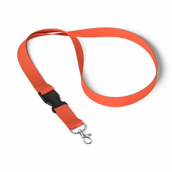 Fita de poliéster destacável em serigrafia com correspondência pantone - Laranja / 20mm width / Mosquetão metálico