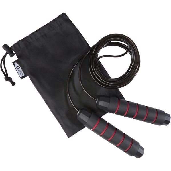 Corde à sauter Austin souple dans une pochette en PET recyclé - Rouge