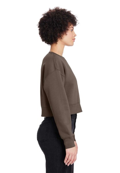 Womens Relaxed Crop Crewneck - Black / XS