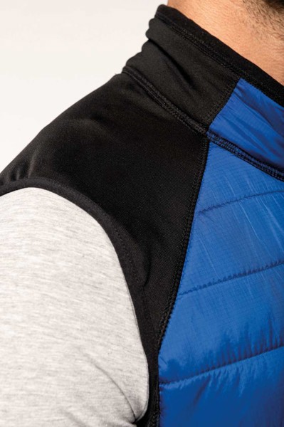 Dual-Fabric Sleeveless Sports Jacket - Dark Royal Blue / Black / XS