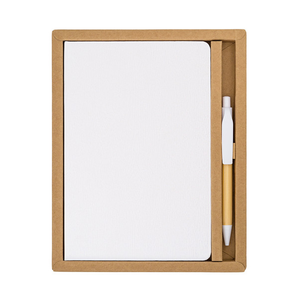 Forest pen and notebook gift set - White