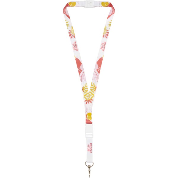 Balta plnobarevný lanyard - oboustranný - Bílá / Bílá / 15mm