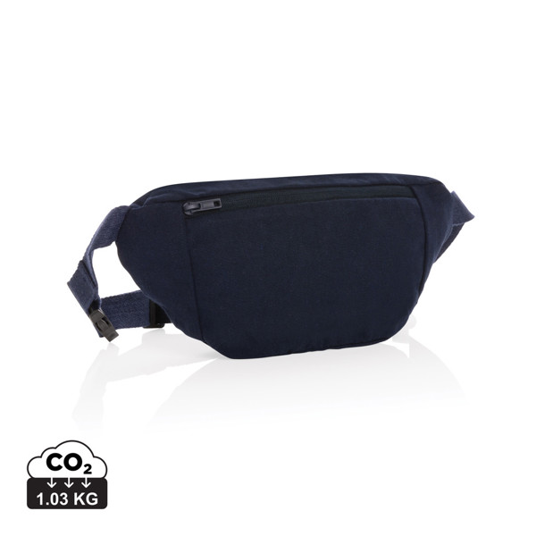 Sac banane en toile recyclée et non teintée Impact AWARE™ - Bleu Marine