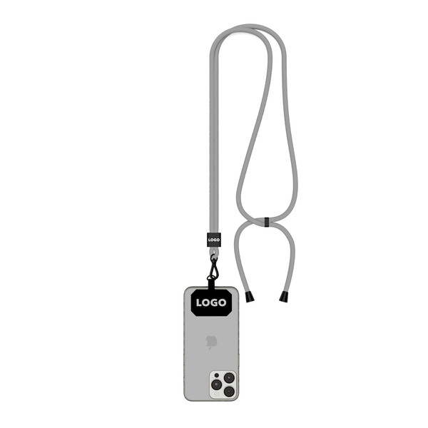 Crossbody duotone koord telefoonhouder van polyester - Koel grijs 6c / Zwarte accessoires